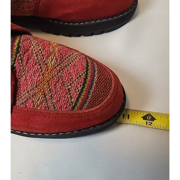 CAT Walking Machines Women's Utility Yoann Aztec Leather Boots Size 9 Red - Picture 8 of 12